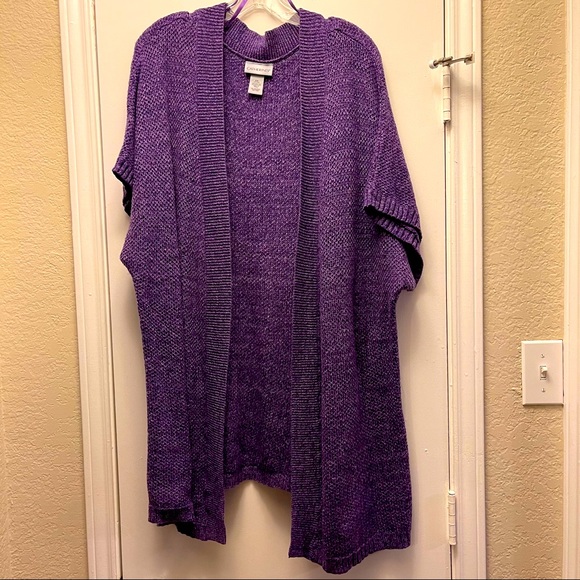 Catherines Sweaters - 💜Catherines Cardigan Short-Sleeve Purple Size 2X